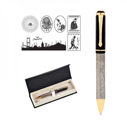 Kabartma Figürlü Metal Tükenmez Kalem Seti - ym661-KT kodlu ürün görseli