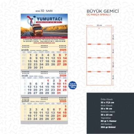 Gemici Takvimi - Promosyon-Takvim-10 kodlu ürün görseli