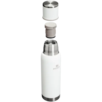 Sıradan bir beyaz termosun açılmış ve parçalanmış görüntüsü, Promosyon Bank'ın promosyon ürünleri ve markalama hizmetleriyle ilgili tanıtım görseli.