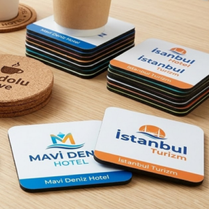 Promosyon bardak altlığı logo baskılı mantar ve plastik bardak altlığı modelleri