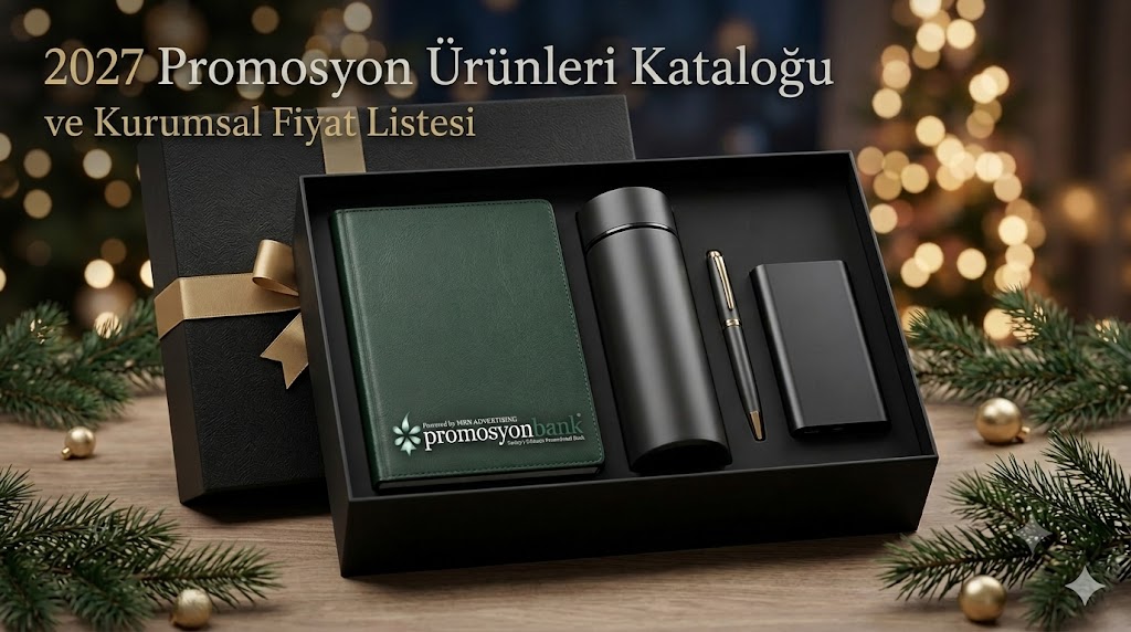 Logolu promosyon kalem seti, geri dönüştürülmüş defter ve kurumsal hediye paketi