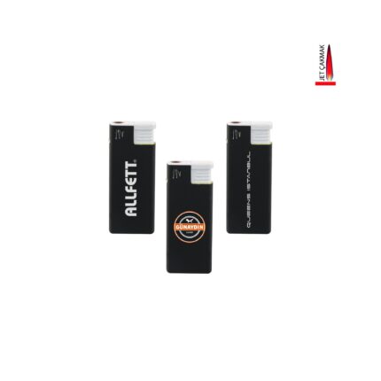 30 x 70 mm boyutlarında lüks Jet Metal güçlü turbo alevli promosyon çakmak genel görünümü.