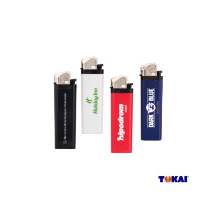8 cm x 2,2 cm boyutlarında Tokai taşlı sibopsuz promosyon çakmak genel görünümü.